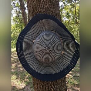 Striped Wide Brim Sun Hat